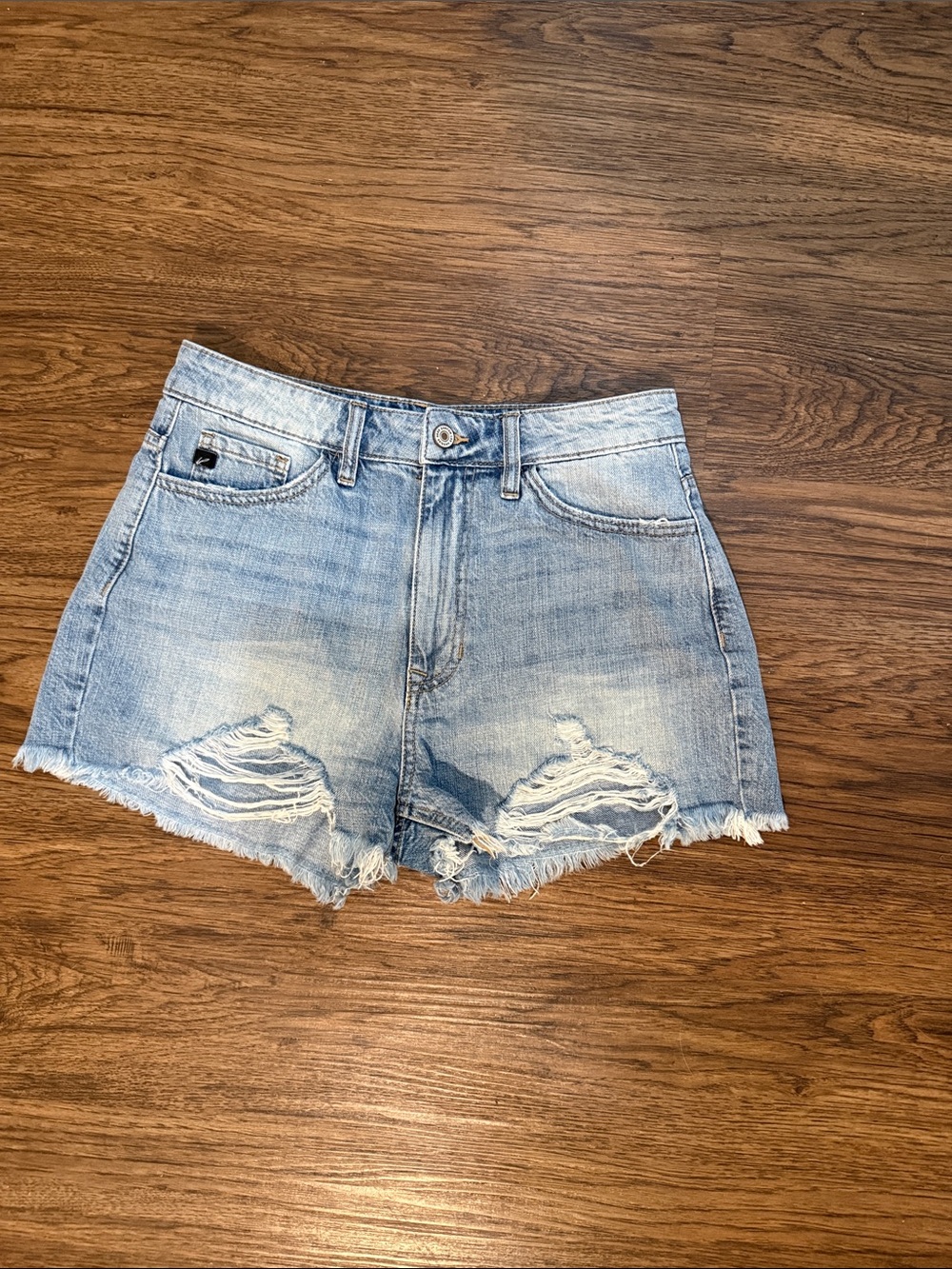 KanCan Light Blue Distressed Cutoff Denim Shorts